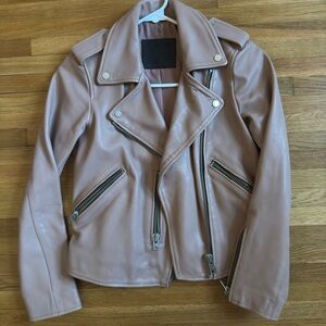All Saints Light Brown Leather Jacket